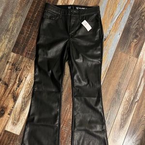 GAP Flare High Rise leather “look” pants // kids size 12